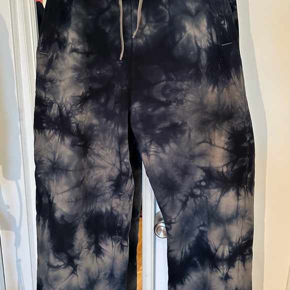 Large L - Jordan Heritage Fleece Sweatpants Black Grey Olive - Picture 2 of 4